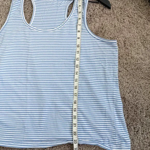 Primary Grown-ups Lounge Tank in vintage blue stripe - Picture 4 of 4
